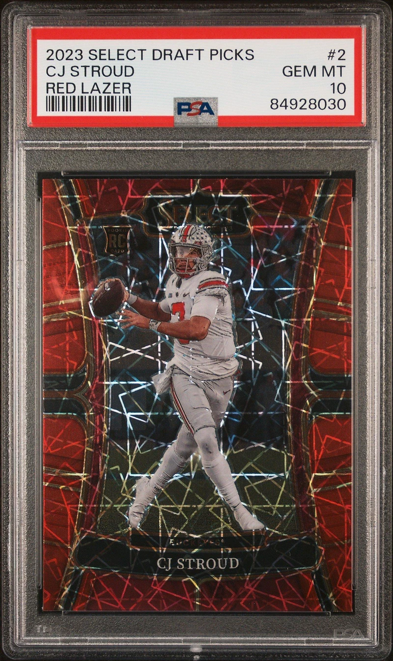 2023 Panini Select Draft Picks 2 Cj Stroud Red Lazer Prizm PSA 10