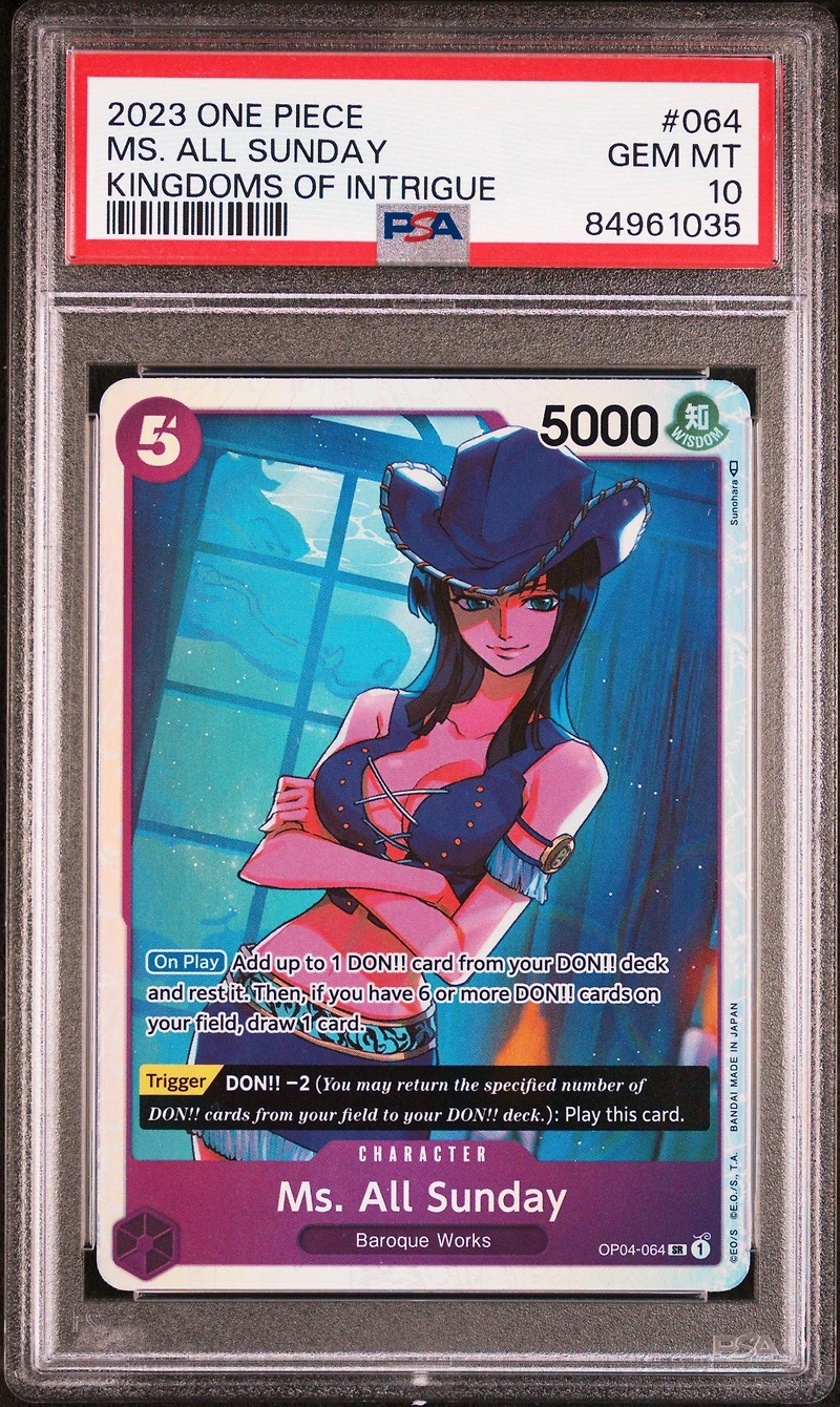2023 One Piece Op04-kingdoms Of Intrigue 064 Ms. All Sunday PSA 10
