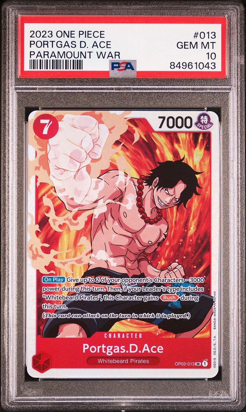 2023 One Piece Op02-paramount War 013 Portgas D. Ace PSA 10