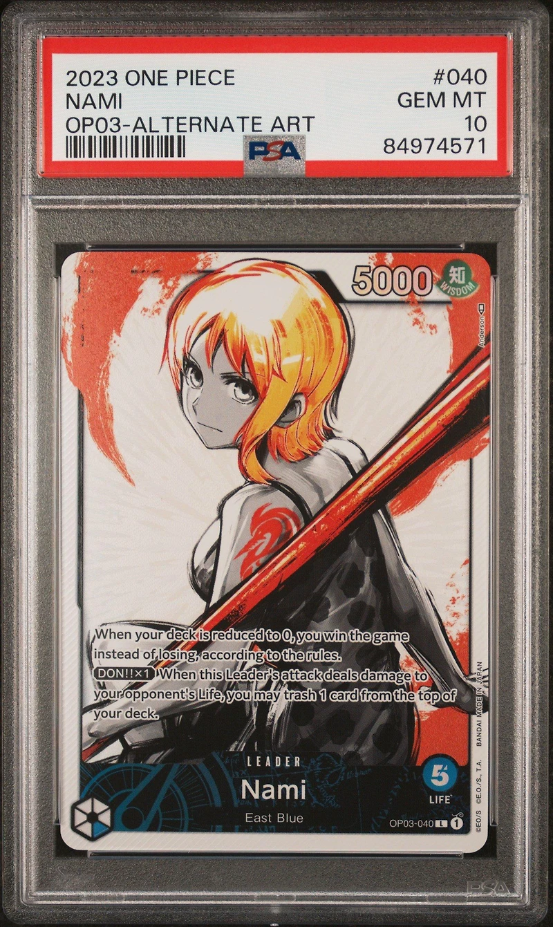 2023 One Piece Op03-pillars Of Strength 040 Nami Alternate Art PSA 10