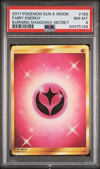 2017 Pokemon Sun & Moon Burning Shadows 169 Fairy Energy Secret PSA 8