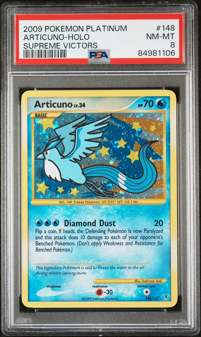 2009 Pokemon Platinum Supreme Victors 148 Articuno-holo PSA 8