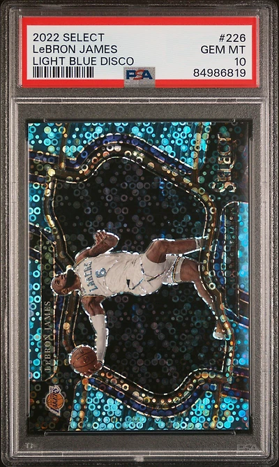 2022 Panini Select 226 Lebron James Light Blue Disco PSA 10