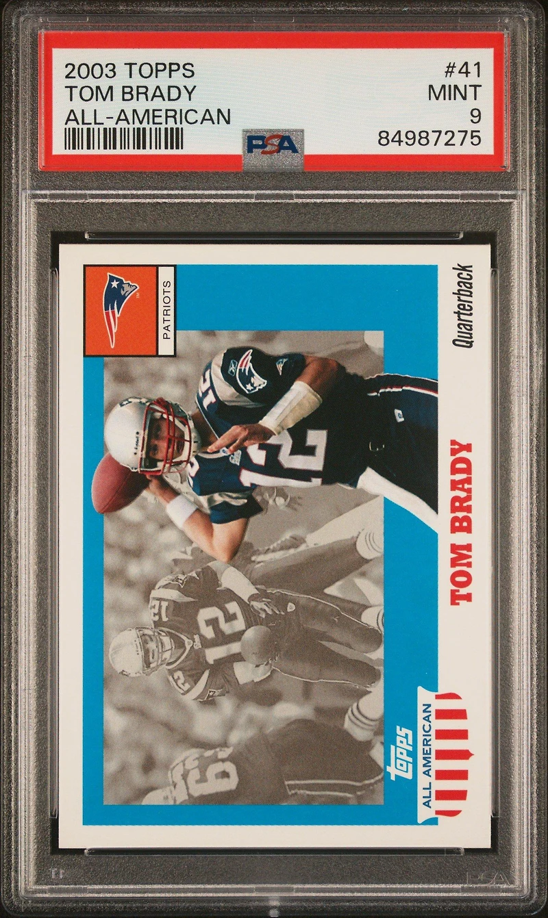 2003 Topps All-american 41 Tom Brady PSA 9