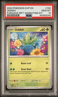 2023 Pokemon Svp En-sv Black Star Promo 102 Oddish Paradox Rift Marketing Kit PSA 10