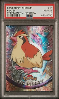 2000 Topps Chrome Pokemon T.v. 16 Pidgey Spectra PSA 8