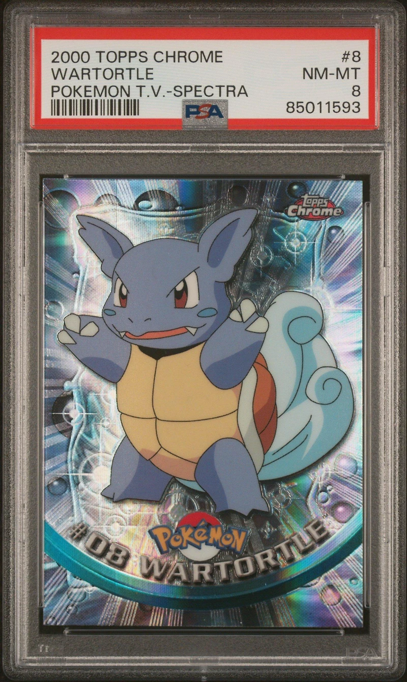2000 Topps Chrome Pokemon T.v. 8 Wartortle Spectra PSA 8