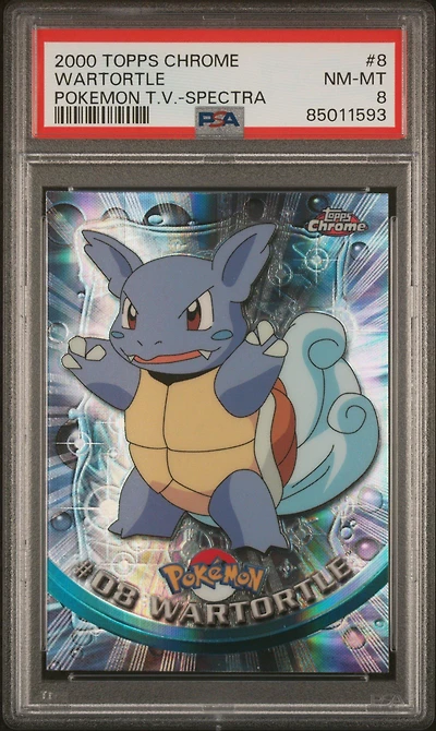 2000 Topps Chrome Pokemon T.v. 8 Wartortle Spectra PSA 8