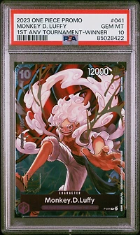 2023 One Piece Promos 041 Monkey D. Luffy 1st Anniversary Tournament-winner PSA 10