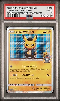 2018 Pokemon Japanese Sm Promo 210 Gentlemanly Pikachu Pokemon Center Tokyo Dx PSA 9