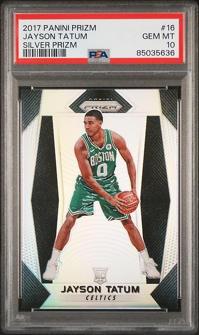 2017 Panini Prizm 16 Jayson Tatum Silver Prizm PSA 10