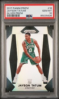 2017 Panini Prizm 16 Jayson Tatum Silver Prizm PSA 10