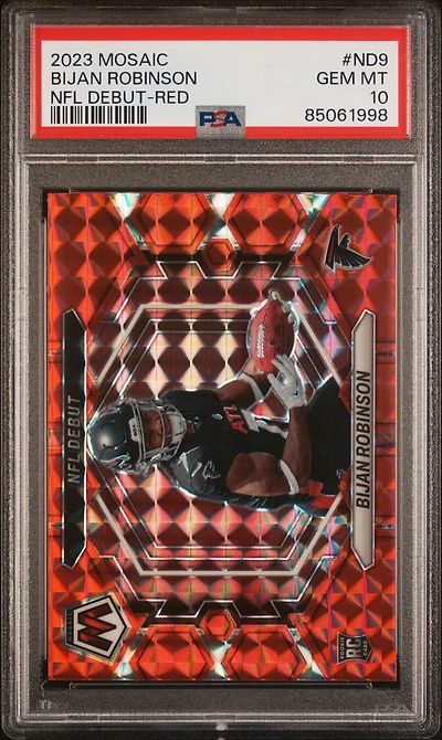 2023 Panini Mosaic Nfl Debut Nd9 Bijan Robinson Red PSA 10