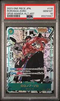 2023 One Piece Japanese Wings Of The Captain 118 Roronoa Zoro Manga Alternate Art PSA 10