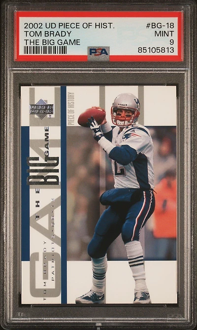 2002 Upper Deck Piece Of History The Big Game Bg-18 Tom Brady PSA 9