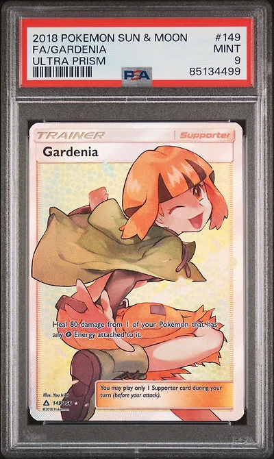2018 Pokemon Sun & Moon Ultra Prism 149 Full Art/gardenia PSA 9