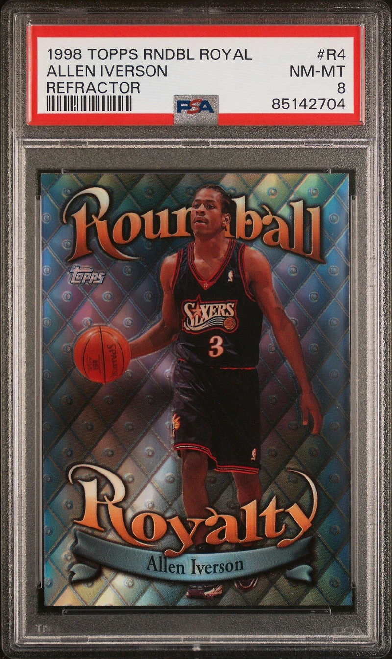 1998 Topps Roundball Royalty R4 Allen Iverson Refractor PSA 8