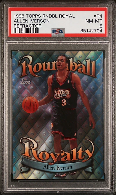 1998 Topps Roundball Royalty R4 Allen Iverson Refractor PSA 8