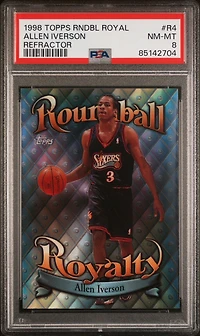 1998 Topps Roundball Royalty R4 Allen Iverson Refractor PSA 8