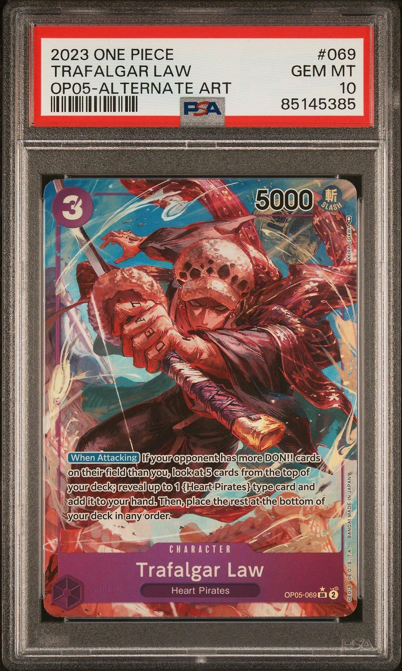 2023 One Piece Op05-awakening Of The New Era 069 Trafalgar Law Alternate Art PSA 10