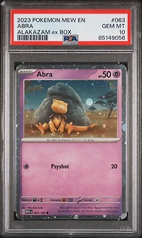 2023 Pokemon Mew En-151 063 Abra Alakazam Ex Box PSA