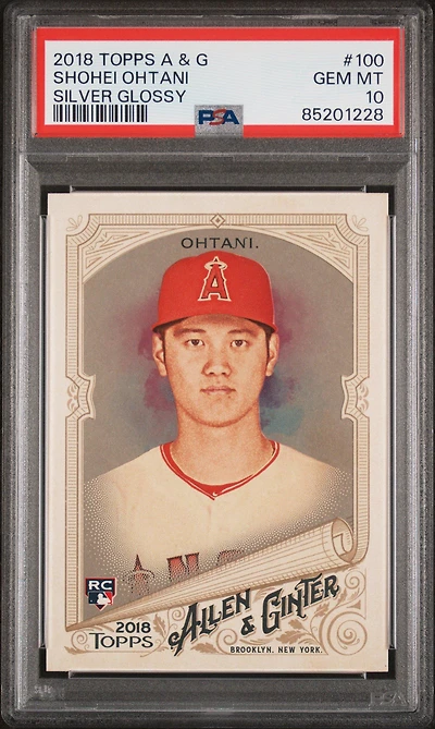 2018 Topps Allen & Ginter 100 Shohei Ohtani Silver Glossy PSA 10