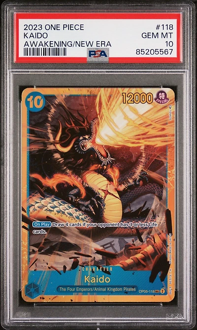 2023 One Piece Op05-awakening Of The New Era 118 Kaido PSA 10