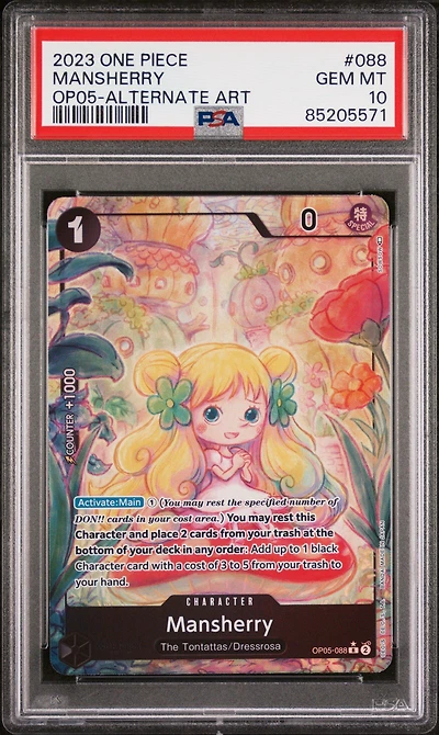 2023 One Piece Op05-awakening Of The New Era 088 Mansherry Alternate Art PSA 10