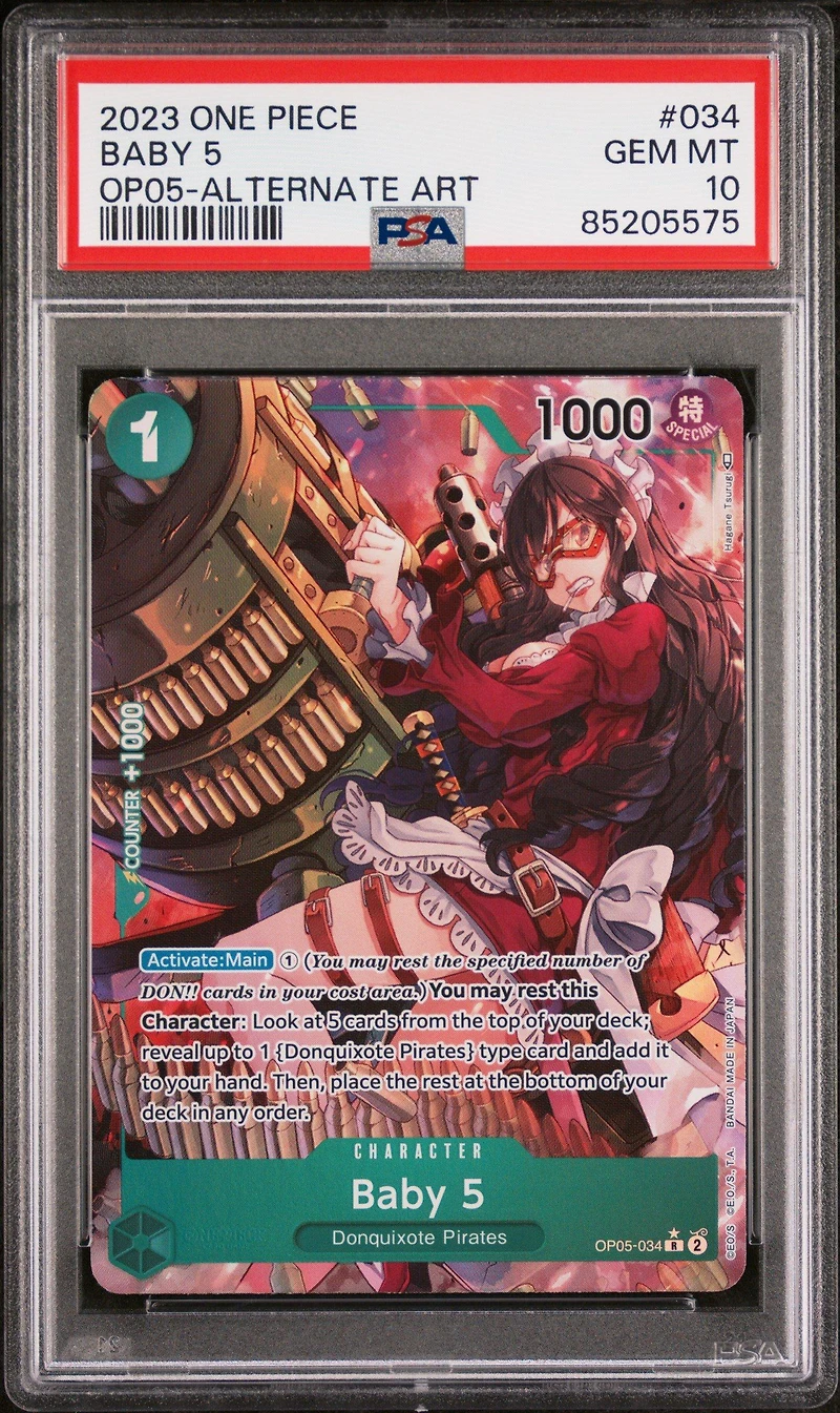 2023 One Piece Op05-awakening Of The New Era 034 Baby 5 Alternate Art PSA 10
