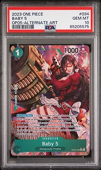 2023 One Piece Op05-awakening Of The New Era 034 Baby 5 Alternate Art PSA 10