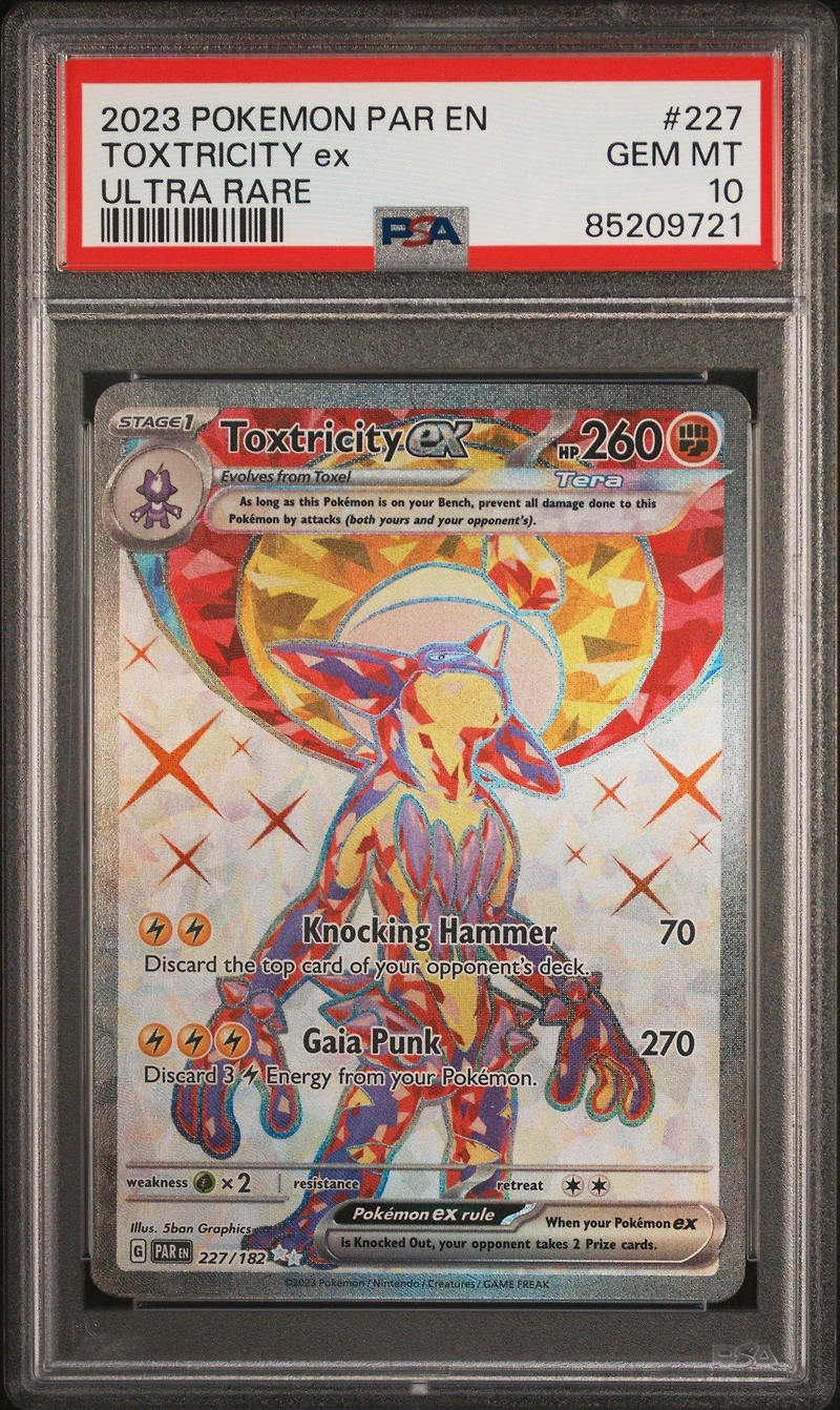 2023 Pokemon Par En-paradox Rift 227 Toxtricity Ex Ultra Rare PSA