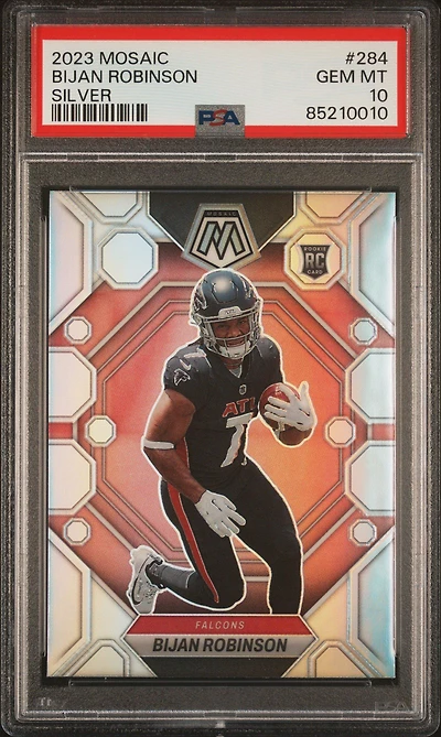 2023 Panini Mosaic 284 Bijan Robinson Silver PSA 10