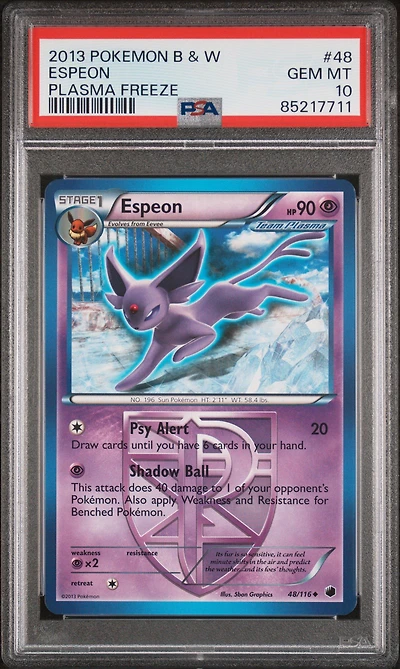 2013 Pokemon Black & White Plasma Freeze 48 Espeon PSA