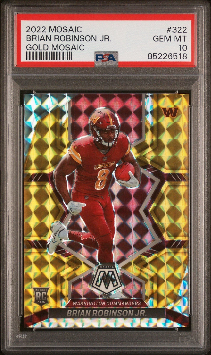 2022 Panini Mosaic 322 Brian Robinson Jr. Gold Mosaic PSA 10