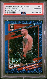 2022 Panini Donruss Optic Ufc 52 Colby Covington Blue Velocity PSA 10