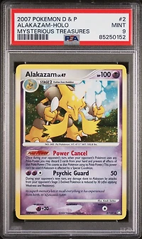 2007 Pokemon Diamond & Pearl Mysterious Treasures 2 Alakazam-holo PSA 9