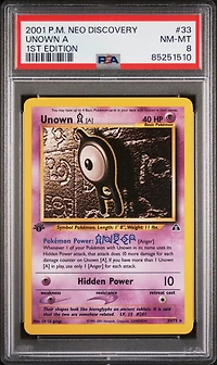 2001 Pokemon Neo Discovery 33 Unown A 1st Edition PSA 8