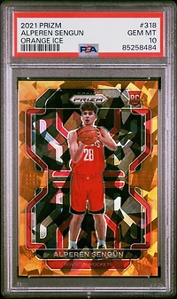 2021 Panini Prizm 318 Alperen Sengun Orange Ice PSA 10