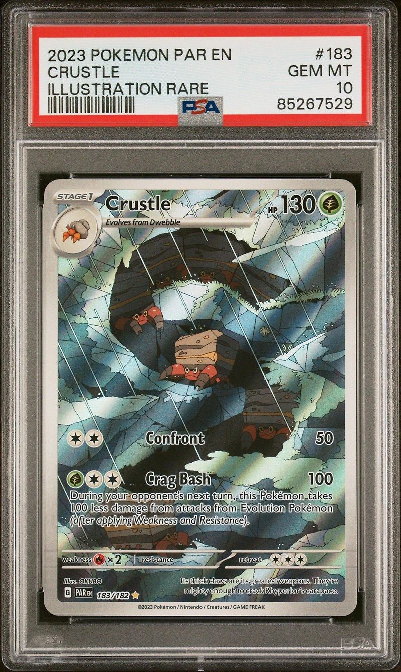 2023 Pokemon Par En-paradox Rift 183 Crustle Illustration Rare PSA