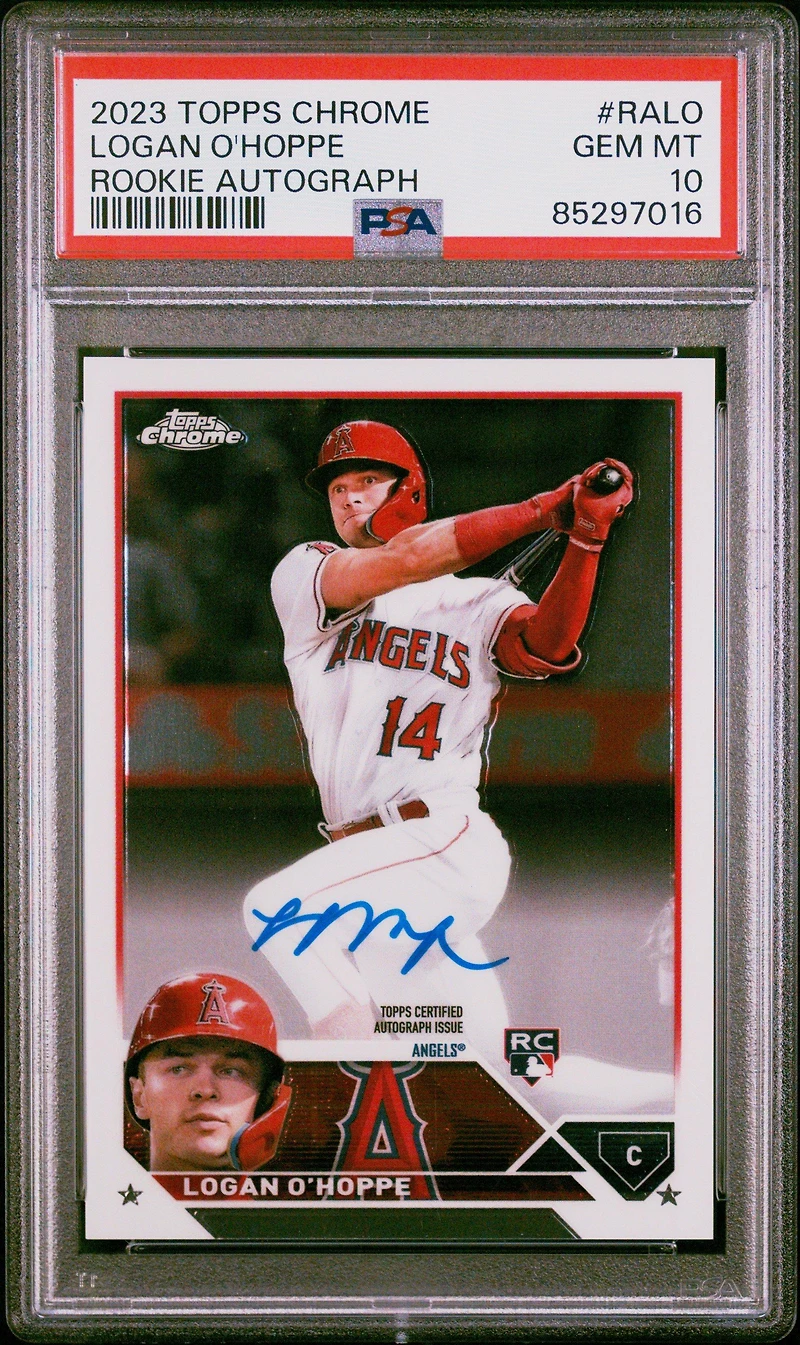 2023 Topps Chrome Rookie Autograph Ralo Logan O'hoppe PSA 10