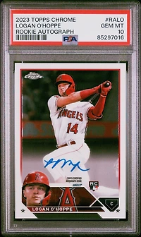 2023 Topps Chrome Rookie Autograph Ralo Logan O'hoppe PSA 10