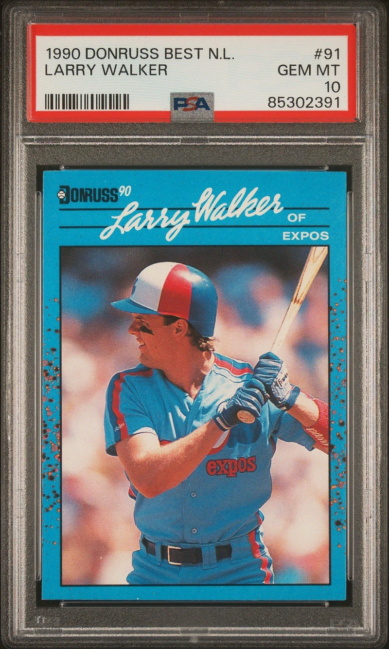 1990 Donruss Best N.l. 91 Larry Walker PSA 10