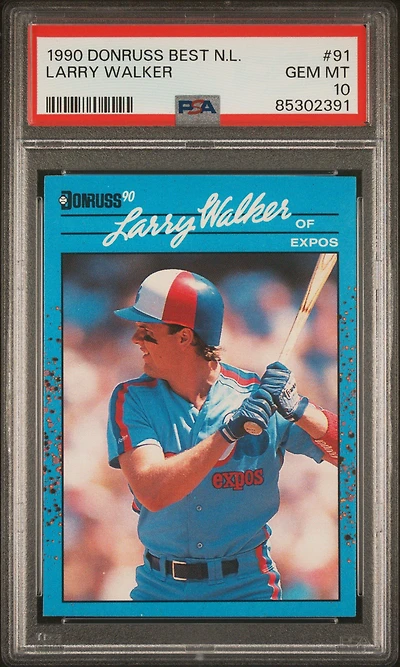1990 Donruss Best N.l. 91 Larry Walker PSA 10