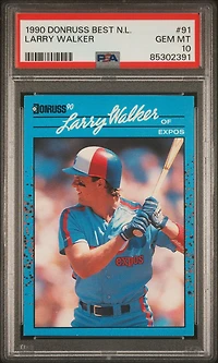 1990 Donruss Best N.l. 91 Larry Walker PSA 10