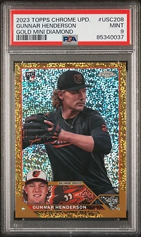 2023 Topps Chrome Update Usc208 Gunnar Henderson Gold Mini Diamond PSA 9