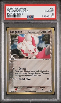 2007 Pokemon Pop Series 5 15 Zangoose-holo PSA 8