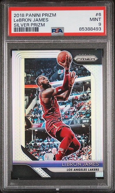 2018 Panini Prizm 6 Lebron James Silver Prizm PSA 9