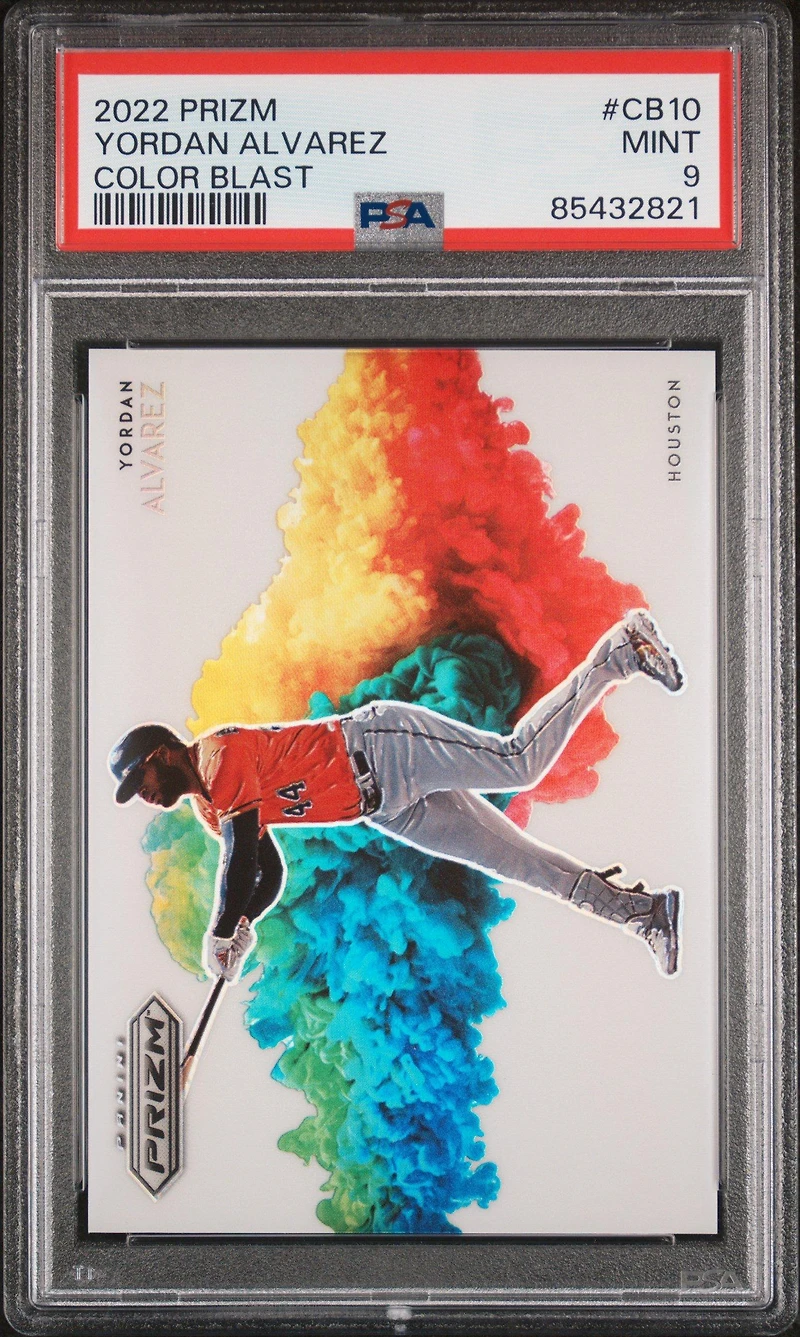 2022 Panini Prizm Color Blast Cb10 Yordan Alvarez PSA 9