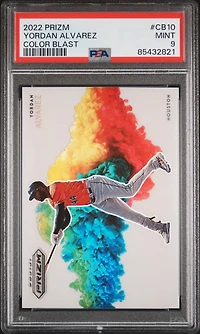 2022 Panini Prizm Color Blast Cb10 Yordan Alvarez PSA 9