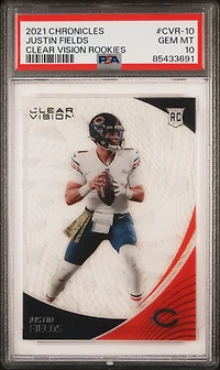 2021 Panini Chronicles Clear Vision Rookies Cvr-10 Justin Fields PSA 10
